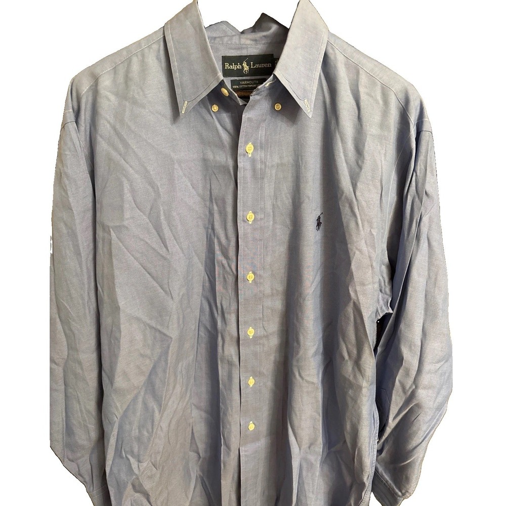 Ralph Lauren Yarmouth Shirt Mens 16 32/33 Blue Pinpoint Oxford Button Down